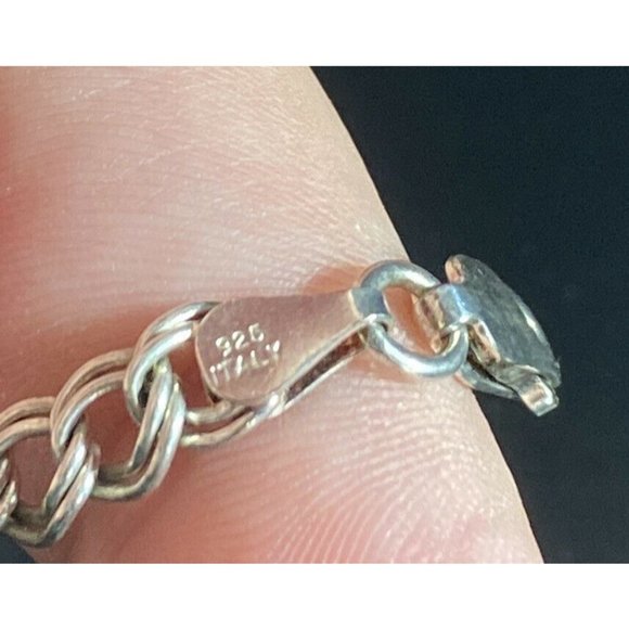 925 IJC Italy Double Link Bracelet Fine Lobster Claw Sterling - Picture 6 of 6